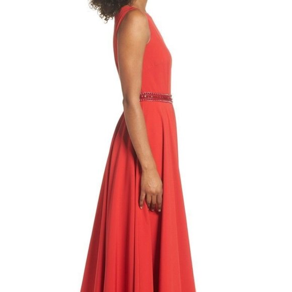 MAC DUGGAL BEADEd WAIST RED BALL-GOWN sz 12 - Picture 3 of 9